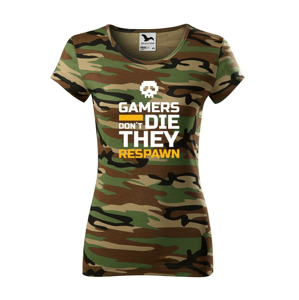 Dámske Geek tričko pro hráčov pc Gamers don't die they Respawn