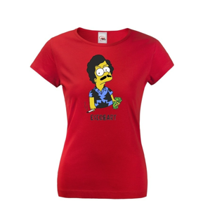 Dámské tričko s Bartem Simpsonem parodující Pabla Escobara