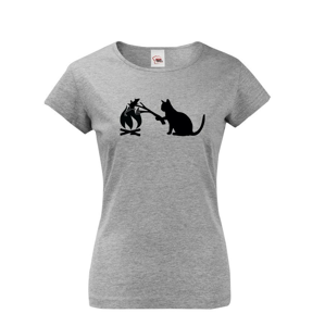 Dámske tričko mačka a myš - tričko pre milovníkov mačiek