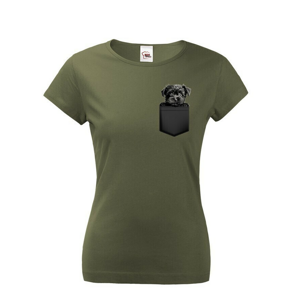 Dámské tričko Opičí pinč v kapsičce - kvalitní tisk a rychlé dodání