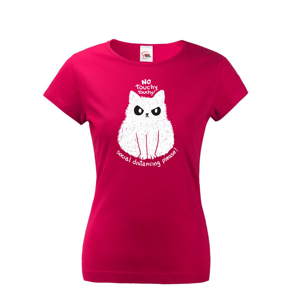 Dámské tričko pre milovníkov mačiek s vtipnou potlačou - No touchy touchy!