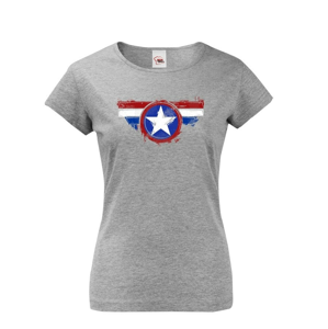 Dámske tričko pre milovníkov Marveloviek -  Kapitán Amerika