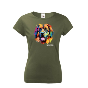Dámské tričko s potlačou plemena Leonberger s voliteľným menom