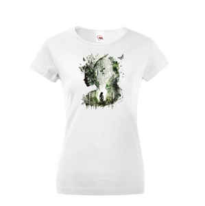 Dámské tričko s potlačou zvierat - Lesná žena