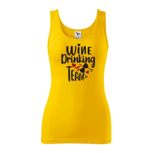 Dámské tričko s vtipným potiskem Wine Drinking team  - tričko pre pravé kamošky