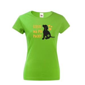 Dámské tričko - Šťastie má psie labky