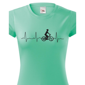 Dámske tričko Tep cyklistu, ukážte všetkým kam vás vaše srdce ťahá