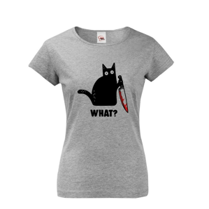 Dámske triko s mačkou What - ideálne tričko pre milovníčky mačiek