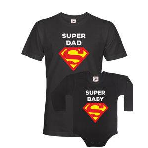 Detské body pre bábätko a tričko pre otca Super Dad a Baby