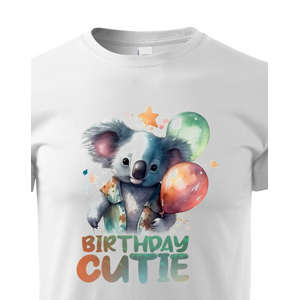Detské narodeninové tričko s potlačou pandy a nápisom Birthday cutie