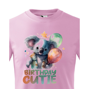 Detské narodeninové tričko s potlačou pandy a nápisom Birthday cutie