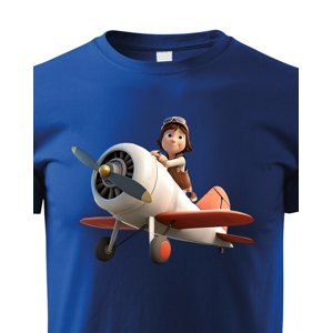 Detské tričko s potlačou chlapca a lietadla - tričko pre malých dobrodruhov