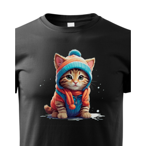 Detské tričko s potlačou mačiatka v oblečku - tričko pre milovníkov mačiek