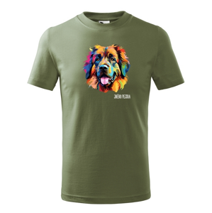 Detské tričko s potlačou plemena Leonberger s voliteľným menom