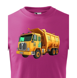 Detské tričko s potlačou smetiarského auta - tričko pre malých dobrodruhov