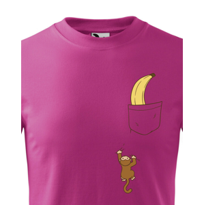 Detské vtipné tričko s potlačou banána a lezúcej opice - skvelý darček na narodeniny