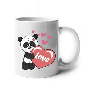 Hrnček s potlačou zamilovanej pandy - skvelý darček na Valentína