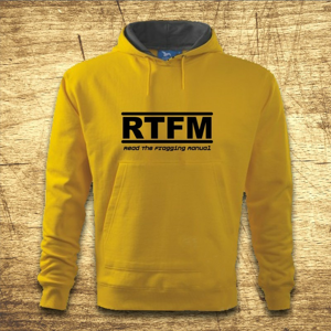Mikina s kapucňou s motívom RTFM