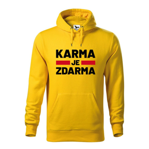 Pánská mikina s potlačou Karma je zdarma - motív pre drzých týpkov