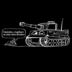 Pánske military tričko s potlačou nemeckého ťažkého tanku Tiger