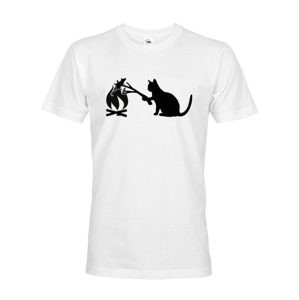 Pánské tričko mačka a myš - tričko pre milovníkov mačiek