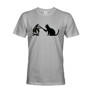 Pánské tričko mačka a myš - tričko pre milovníkov mačiek