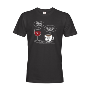 Pánske tričko Mňa má radšej pre milovníkov dobrej kávy a vína