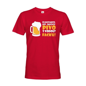 Pánske tričko s pivným motívom Čo dostaneme keď zmiešame pivo s vodou? Facku!