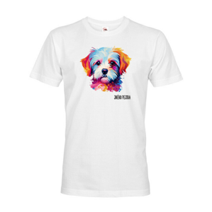 Pánské tričko s potlačou plemena Maltézsky psík s voliteľným menom