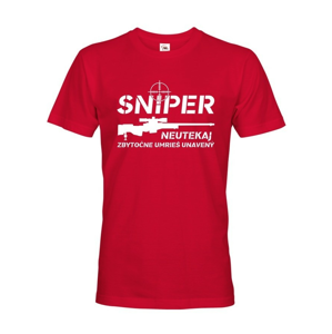 Pánske tričko Sniper - Neutekaj, zbytečně umrieš unavený - vysoká gramáž trička
