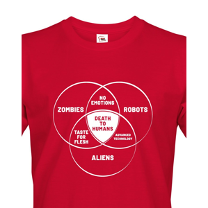 Pánske tričko Zombies, Robots, Aliens - ideálne tričko pre Geekov