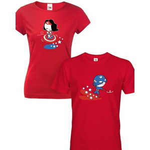 Párová tričká pro zamilované Kapitán Amerika - skvelý Valentínsky darček