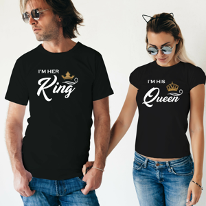 Párové tričká Her King a His Queen -  skvelý darček nielen k Valentínu