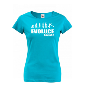 Vtipné tričko s potlačou pre kuželkárov - Evolúcia kolky